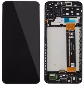 Ekranas Samsung A135 A13 4G 2022 su lietimui jautriu stikliuku ir rėmeliu Black originalus