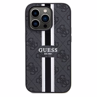 Guess 4G Printed Stripes Magnetinis dėklas telefonui iPhone 15 Pro Max - juoda