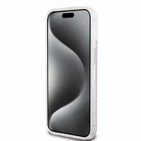 DKNY skystojo blizgučio daugiologo dėklas telefonui iPhone 15 / 14 / 13 - rožinis