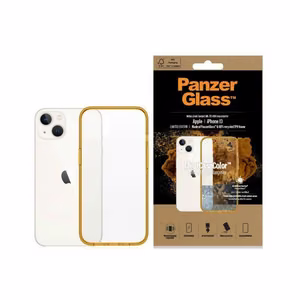 PanzerGlass ClearCase antibakterinis dėklas telefonui su Military Grade sertifikatu iPhone 13 / 14 / 15 - permatomas geltonas
