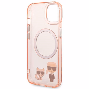 Karl Lagerfeld KLHMP14MHKCP iPhone 14 Plus 6.7 "kietas dėklas rožinis / rožinis Karlas & Choupette Aliuminis Magsafe