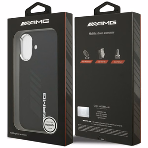 AMG silikoninis Oversize Rhombs MagSafe dėklas iPhone 17 - juodas