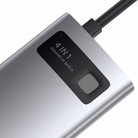 Šakotuvas 4in1 Baseus Metal Gleam Series, USB-C į USB 3.0 + USB 2.0 + HDMI + USB-C PD