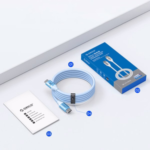 Orico CDX 100W 5A Power Delivery USB-C - USB-C kabelis 1m - mėlynas