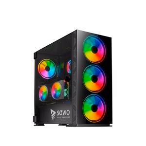 SAVIO Prime X1 ARGB Glass kompiuterio korpusas, juodas