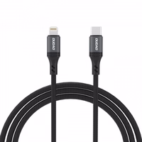 USB Laidas Dudao "L3CL" juodas "Type-C / Lightning" 200cm (iki 30W)