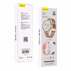 Išmanusis laikrodis Blavec W-17 Amber HD AMOLED Voice Call (SWW17-RG) rožinio aukso laikrodis + 2 juostos