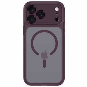 Tech-Protect MagPeak MagSafe CC dėklas, skirtas iPhone 18 Pro Max / 17 Pro Max, matinis tamsiai vyšninės spalvos
