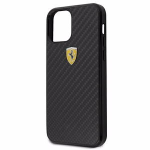 Ferrari FERCAHCP12SBK iPhone 12 mini 5.4" чёрный/чёрный жёсткий чехол On Track Real Carbon