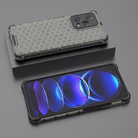 Honeycomb dėklas telefonui Xiaomi Redmi Note 12 Pro+ šarvuotas hibridinis dangtelis juodas