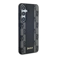 DKNY Odinis langeliais raštuotas magnetinis dėklas Samsung Galaxy S24+ - juodas
