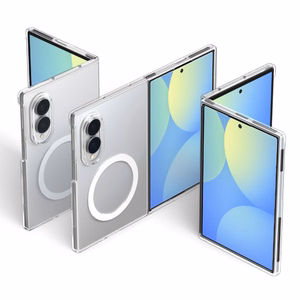 Spigen AirSkin MagFit MagSafe dėklas Samsung Galaxy Z Fold 8, skaidrus ir baltas