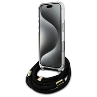 Guess Crossbody Cord 4G Print dėklas iPhone 16 Pro Max - juodas