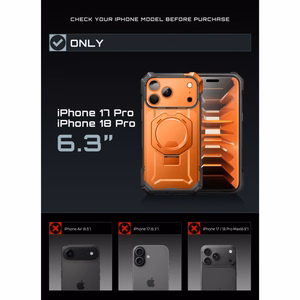 Supcase UB Grip Mag MagSafe dėklas iPhone 18 Pro / 17 Pro – oranžinis