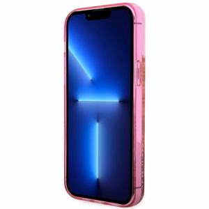Guess GUHCP14XLC4PSGP iPhone 14 Pro Max 6.7" rožinis/rožinis kietas dėklas Liquid Glitter 4G permatomas