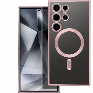 ELECTRO MAG COVER magnetinis dėklas telefonui, suderinamas su MagSafe, skirtas SAMSUNG S24 Ultra, rausvai auksinis