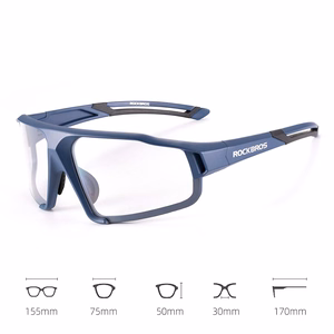 Rockbros SP216BL fotochrominiai UV400 dviratininko akiniai - mėlyni