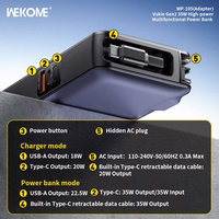 Išorinė baterija WK Design "WP-105" pilka 10000mAh (35W)