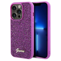 Guess Disco Metal Script dėklas telefonui iPhone 14 Pro Max – fuksijos