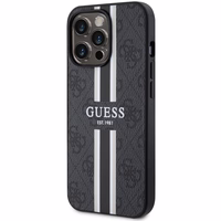 Guess GUHMP13LP4RPSK iPhone 13 Pro / 13 6.1" juodas/juodas kietas dėklas 4G Printed Stripes MagSafe