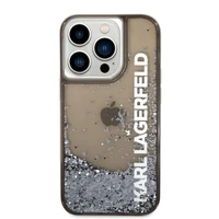 Karl Lagerfeld Liquid Glitter Elong dėklas telefonui iPhone 14 Pro Max - juodas