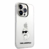 Karl Lagerfeld Ikonik Choupette dėklas telefonui iPhone 14 Pro - permatomas