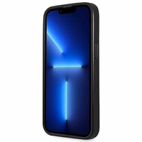 Guess GUHCP14XPSATLG iPhone 14 Pro Max 6.7" sidabrinis kietasis dėklas Saffiano Triangle Logo