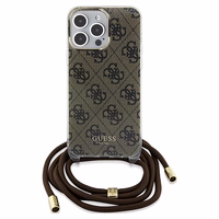 Guess Crossbody Cord 4G Print dėklas telefonui iPhone 15 Pro Max - rudas