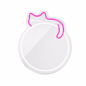 Neon MIRROR LED SLEEPING CAT baltas rožinis FMNE03 Forever Light