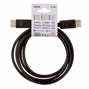 Savio CL-136 DisplayPort laidas 2 m juodas