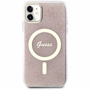 Guess GUHMN61H4STP iPhone 11 6.1" rožinis/rožinis kietas dėklas 4G MagSafe