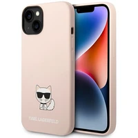 Karl Lagerfeld KLHCP14MSLCTPI iPhone 14 Plus 6.7 "kietas dėklas šviesiai rožinis / šviesiai rožinis Silikoninis Choupette Kūnas