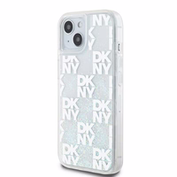 DKNY skystojo blizgučio daugiologo dėklas telefonui iPhone 15 / 14 / 13 - baltas