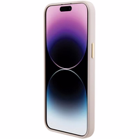 Guess Silikoninis Logo Strass 4G Dėklas telefonui iPhone 15 Pro Max - rožinis
