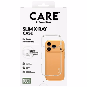 CARE by PanzerGlass Madingas X-Ray Minkštas Pagrindinis dėklas telefonui iPhone 17 Pro - Skaidrus