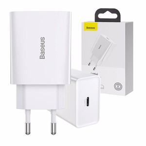 Baseus Speed Mini greitas įkroviklis, USB-C, PD, 3A, 20W (baltas)