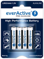 Šarminės baterijos AAA / LR03 everActive Pro - 4 vienetai (lizdinė plokštelė)