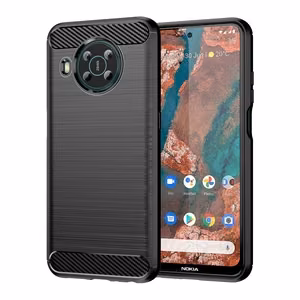 Carbon dėklas telefonui lankstus dėklas Nokia X100 juoda