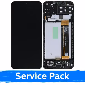 Ekranas skirtas Samsung M135 M13 4G juodas su rėmeliu (Service Pack)