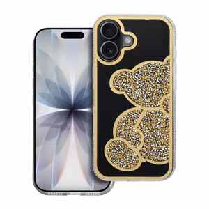 TEDDY BEAR dėklas telefonui IPHONE 17 auksinis