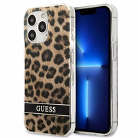 Guess GUHCP13LHSLEOW iPhone 13 Pro / 13 6.1" rudas/rudas kietas dėklas Leopardas