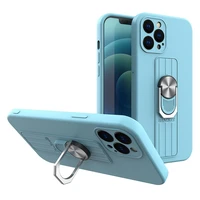 Ring Case silikoninis dėklas telefonui su piršto laikikliu ir stovu iPhone 11 Pro Max šviesiai mėlynas