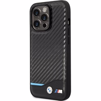 BMW Leather Carbon dėklas iPhone 13 Pro / 13 - juodas