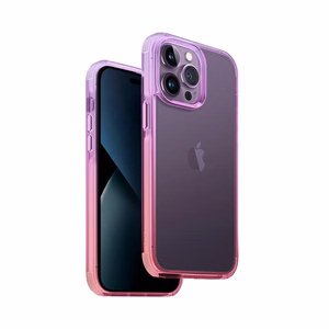 Uniq Combat Duo dėklas iPhone 14 Pro - alyvinis ir rožinis