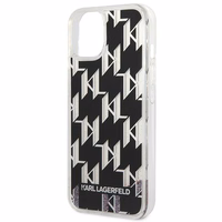 Karl Lagerfeld KLHCP14SLMNMK iPhone 14 6.1 "kietasis dėklas juodas / juodas skystas blizgutis Monogram