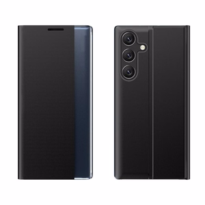 Naujas miego dėklas su atvartu ir stovu Samsung Galaxy S25 Edge - juodas