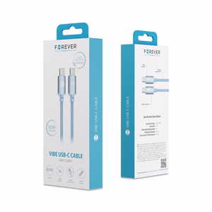 Forever Vibe laidas USB-C - USB-C 1,0 m 60W žydras