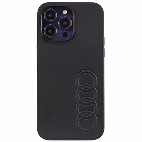 Audi sintetinės odos dėklas telefonui iPhone 14 Pro Max 6.7" juodas/juodas kietas dėklas AU-TPUPPCIP14PM-TT/D1-BK