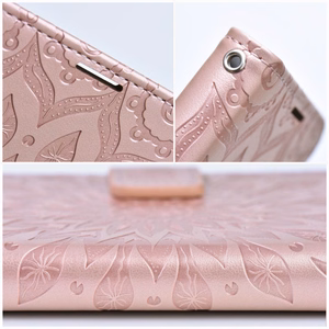 MEZZO knygos tipo dėklas telefonui XIAOMI Redmi 15 5G su mandala, rausvo aukso