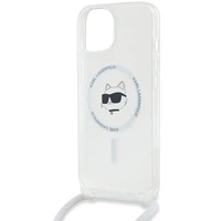 Karl Lagerfeld IML Choupette Head & Cord Magnetinis dėklas iPhone 13 / 14 / 15 - skaidrus